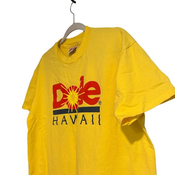 Vintage Dole Hawaii Graphic T-Shirt Yellow Promo Tee Made in USA Size Large - Picture 14 of 16